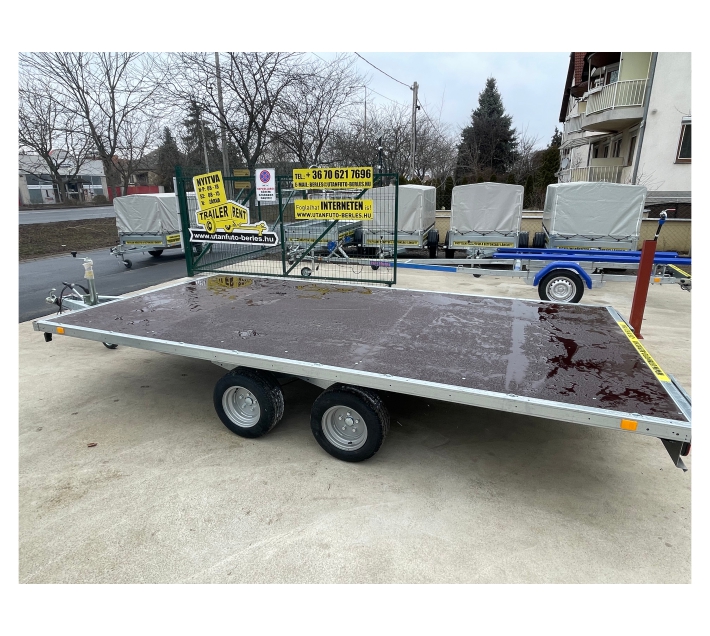 ALFA-T 44021AP.270 10" AUTÓSZÁLLÍTÓ, TRÉLER, TRAILER (4m x 2m, 2700 kg ÖSSZTÖMEGŰ UTÁNFUTÓ)